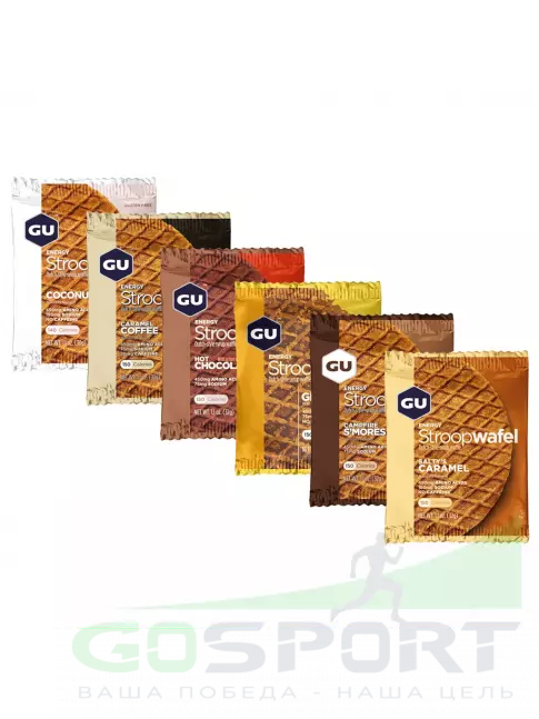 Энергетический батончик GU Energy Labs 1x6 GU ENERGY STROOPWAFEL 6 x 32 г, Микс №6