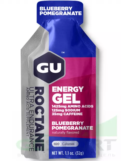 Гель питьевой GU Energy Labs GU ROCTANE Energy Gel 35mg caffeine 32 г, Черника-Гранат Гель питьевой GU Energy Labs GU ROCTANE Energy Gel 35mg caffeine 32 г, Черника-Гранат