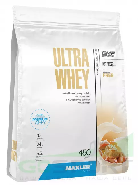 Сывороточный протеин MAXLER Ultra Whey 450 г, Соленая карамель Сывороточный протеин MAXLER Ultra Whey 450 г, Соленая карамель