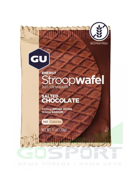 Энергетический батончик GU Energy Labs GU ENERGY STROOPWAFEL(без глютен) 16 x 32 г, Соленый шоколад Энергетический батончик GU Energy Labs GU ENERGY STROOPWAFEL(без глютен) 16 x 32 г, Соленый шоколад