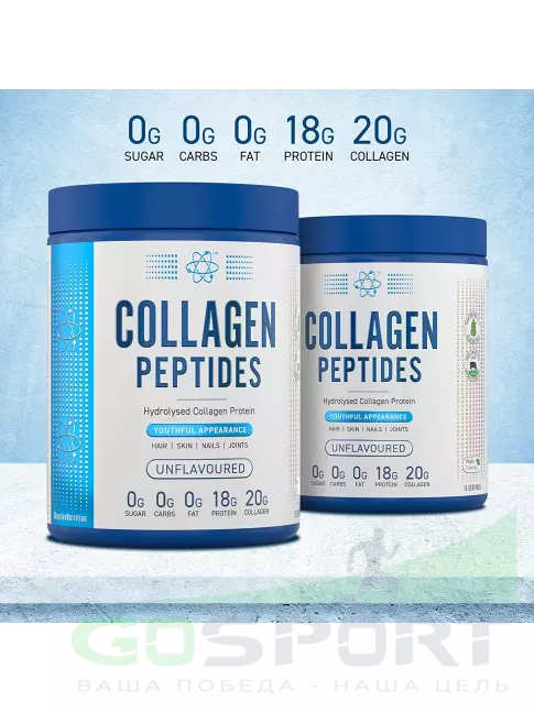 Коллаген гидролизованный APPLIED NUTRITION COLLAGEN PEPTIDES 300 гр, не ароматизированный Коллаген гидролизованный APPLIED NUTRITION COLLAGEN PEPTIDES 300 гр, не ароматизированный