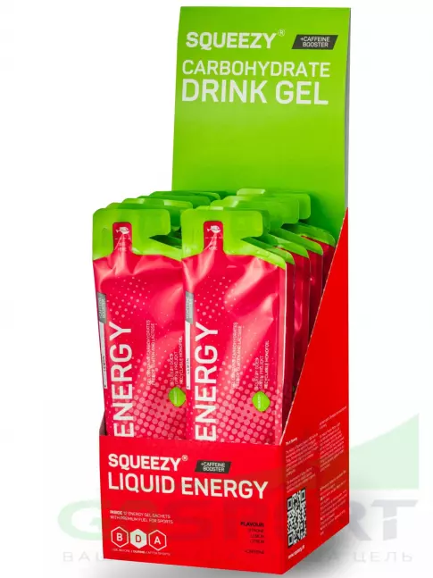 Гель питьевой SQUEEZY SUPER DRINK GEL 60mg caffeine 12 x 60 мл, Лимон+Кофеин Гель питьевой SQUEEZY SUPER DRINK GEL 60mg caffeine 12 x 60 мл, Лимон+Кофеин