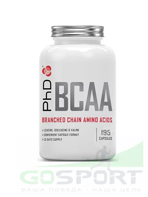 BCAA PhD Nutrition BCAA's- 195 x 500mg 2:1:1 195 капсул