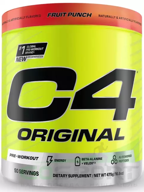 Предтреник в порошке Cellucor C4 Pre-Workout 475 г, Фруктовый пунш Предтреник в порошке Cellucor C4 Pre-Workout 475 г, Фруктовый пунш