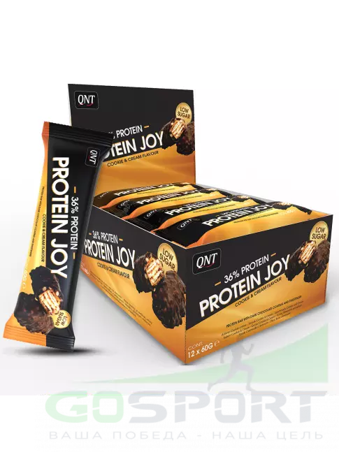 Протеиновый батончик QNT PROTEIN JOY BAR 12 x 60 г, Печенье с Кремом Протеиновый батончик QNT PROTEIN JOY BAR 12 x 60 г, Печенье с Кремом
