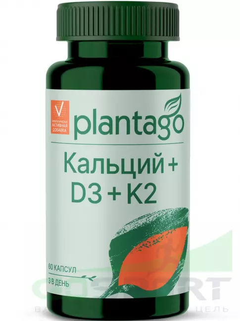 Кальций PlantaGo Кальций 750 мг + D3 + K2 60 капсул Кальций PlantaGo Кальций 750 мг + D3 + K2 60 капсул