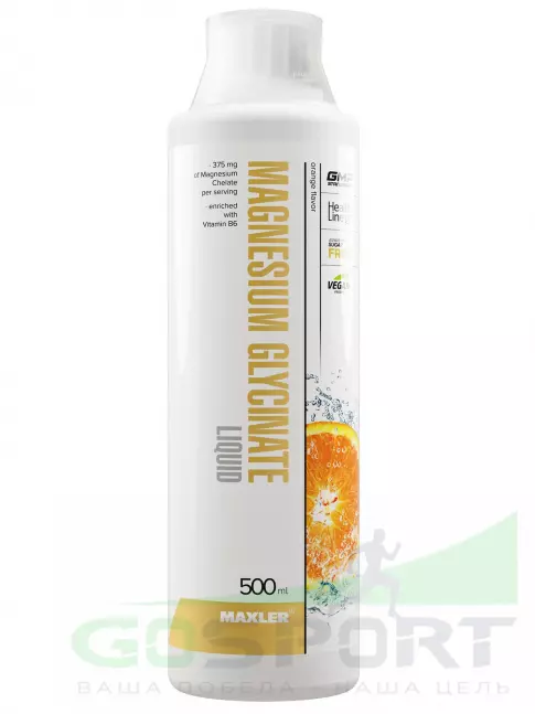 Магний MAXLER Magnesium Glycinate Liquid 500 мл, Апельсин Магний MAXLER Magnesium Glycinate Liquid 500 мл, Апельсин