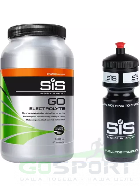 Изотоник SCIENCE IN SPORT (SiS) GO Electrolyte + Бутылочка черная Апельсин №4 Изотоник SCIENCE IN SPORT (SiS) GO Electrolyte + Бутылочка черная Апельсин №4
