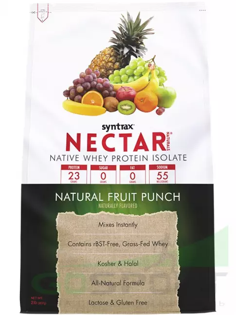 Изолят протеина SYNTRAX Nectar Naturals 907 г, Фруктовый пунш Изолят протеина SYNTRAX Nectar Naturals 907 г, Фруктовый пунш
