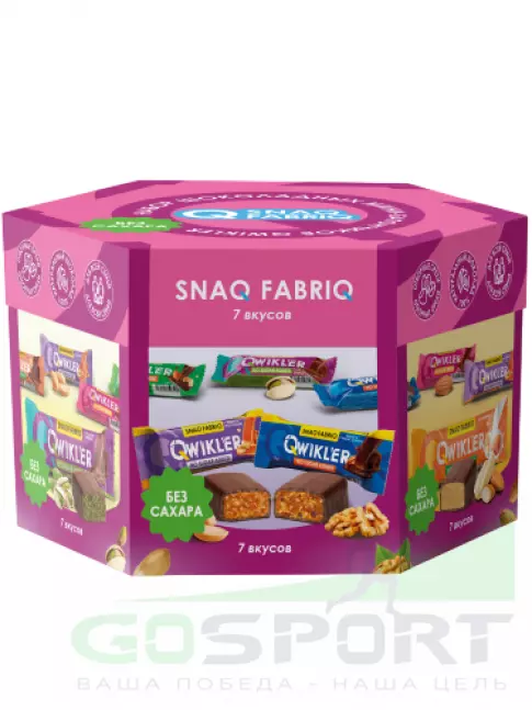 Протеиновый батончик SNAQ FABRIQ Подарочный набор Qwikler - Яркая коллекция Протеиновый батончик SNAQ FABRIQ Подарочный набор Qwikler - Яркая коллекция