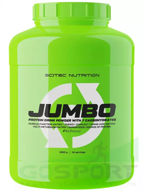Гейнер Scitec Nutrition Jumbo 3520 г, Клубника Гейнер Scitec Nutrition Jumbo 3520 г, Клубника