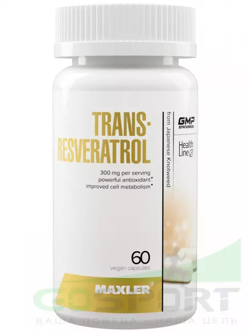Комплексные антиоксиданты MAXLER Trans-Resveratrol 300 mg 60 капсул Комплексные антиоксиданты MAXLER Trans-Resveratrol 300 mg 60 капсул