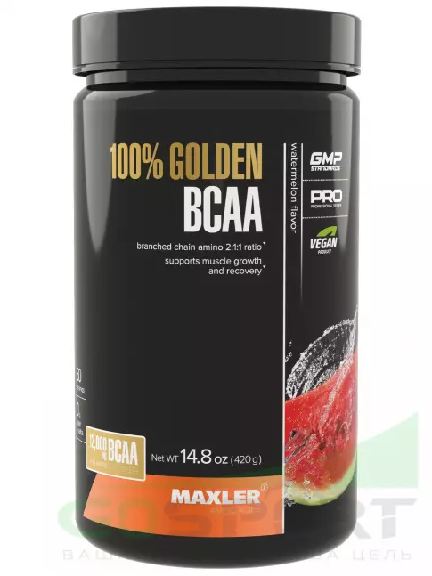 BCAA MAXLER 100% Golden BCAA 12000 mg 420 г, Арбуз BCAA MAXLER 100% Golden BCAA 12000 mg 420 г, Арбуз