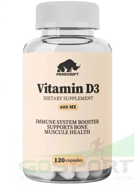 Витамин D PRIMEKRAFT Vitamin D3 600 МЕ 120 капсул Витамин D PRIMEKRAFT Vitamin D3 600 МЕ 120 капсул