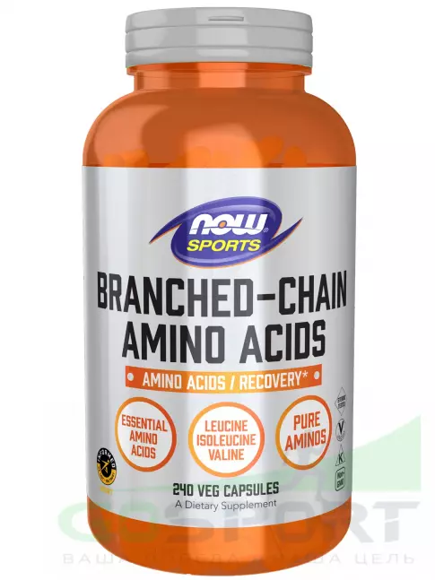 BCAA NOW Foods Branched-Chain Amino Acids 240 веган капсул