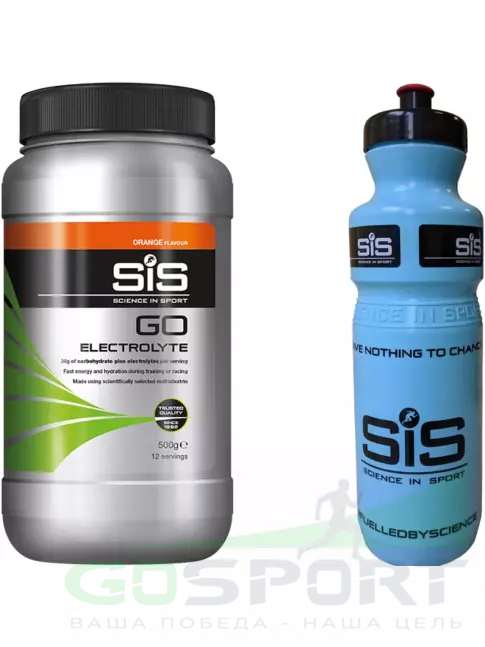 Изотоник SCIENCE IN SPORT (SiS) GO Electrolyte + Бутылочка синяя Апельсин №2 Изотоник SCIENCE IN SPORT (SiS) GO Electrolyte + Бутылочка синяя Апельсин №2