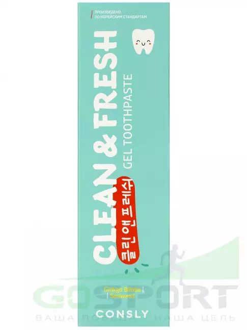 Зубные пасты и ополаскиватели CONSLY Clean&Fresh Gingko Biloba & Seaweed Gel Toothpaste 105 г Зубные пасты и ополаскиватели CONSLY Clean&Fresh Gingko Biloba & Seaweed Gel Toothpaste 105 г