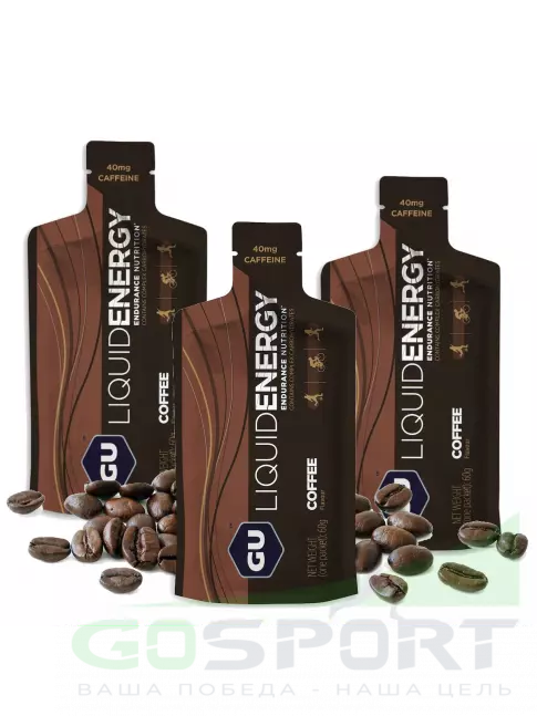 Гель питьевой GU Energy Labs GU Liquid Enegry Gel 40mg caffeine 3 саше x 60 g, Кофе