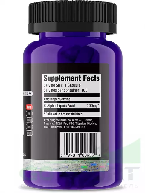 Альфа-липоевая кислота (ALA) Ultimate Nutrition R-ALA 100 капсул Альфа-липоевая кислота (ALA) Ultimate Nutrition R-ALA 100 капсул