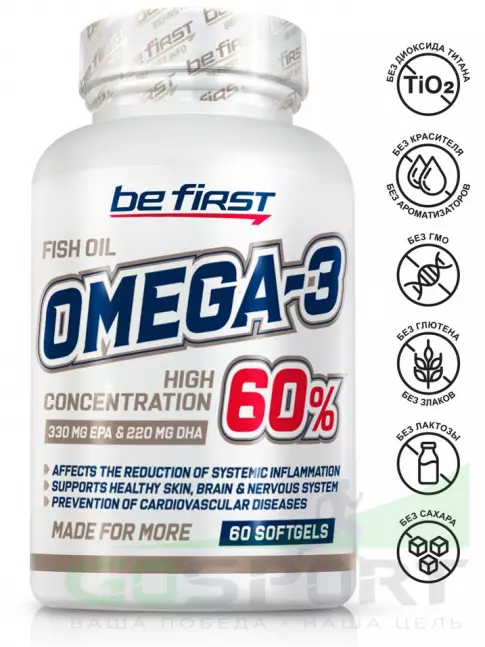 Омега-3 Be First Omega-3 60% + Men's Multivitamin 2 x 60 капсул Омега-3 Be First Omega-3 60% + Men's Multivitamin 2 x 60 капсул