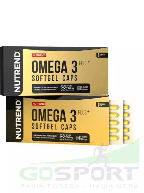 Омега-3 NUTREND OMEGA 3 PLUS SOFTGEL CAPS 120 капсул Омега-3 NUTREND OMEGA 3 PLUS SOFTGEL CAPS 120 капсул