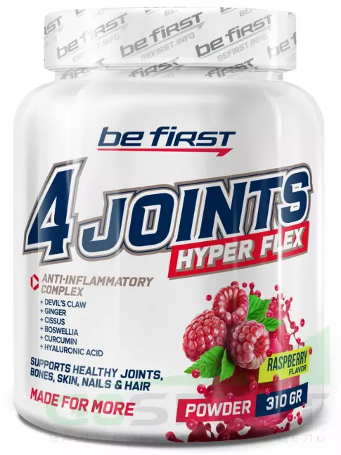 Комплекс хондропротекторов Be First 4joints Hyper Flex powder 310 г, Малина Комплекс хондропротекторов Be First 4joints Hyper Flex powder 310 г, Малина