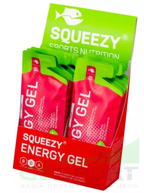 Энергетический гель питьевой SQUEEZY ENERGY GEL no caffeine 33 г x 12 саше, Mix №2 Энергетический гель питьевой SQUEEZY ENERGY GEL no caffeine 33 г x 12 саше, Mix №2