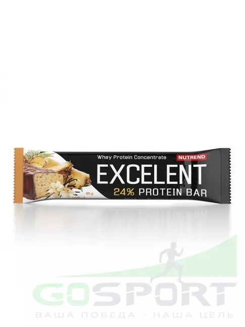 Протеиновый батончик NUTREND Excelent Protein Bar 85 г, Ананас - Ваниль Протеиновый батончик NUTREND Excelent Protein Bar 85 г, Ананас - Ваниль