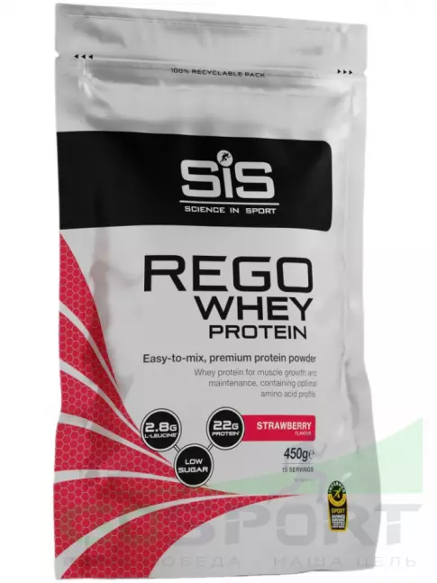 Комплексный протеин SCIENCE IN SPORT (SiS) REGO Whey Protein 450 г, Клубника Комплексный протеин SCIENCE IN SPORT (SiS) REGO Whey Protein 450 г, Клубника