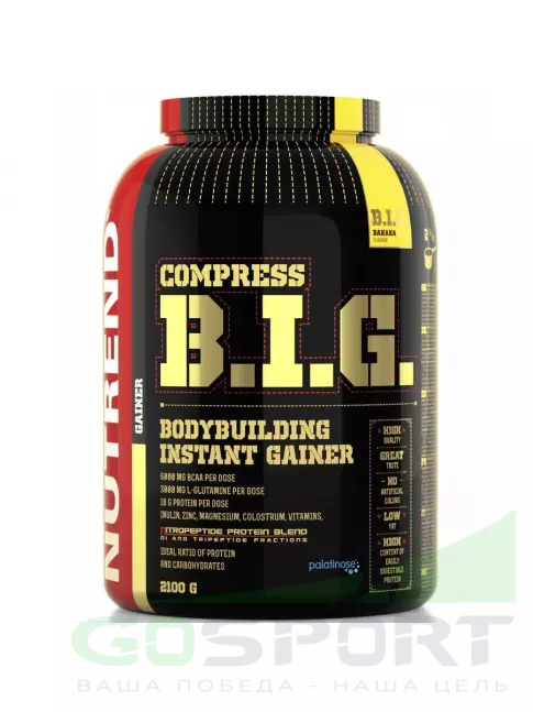 Гейнер NUTREND COMPRESS B.I.G. 2100 г, Банан Гейнер NUTREND COMPRESS B.I.G. 2100 г, Банан