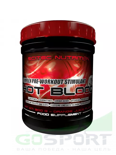 Предтреник в порошке Scitec Nutrition Hot Blood 3.0 300 г, Красный апельсин Предтреник в порошке Scitec Nutrition Hot Blood 3.0 300 г, Красный апельсин