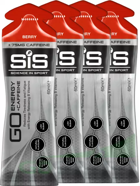 Гель питьевой SCIENCE IN SPORT (SiS) GO Energy 75 mg Caffeine 4 x 60 мл, Ягоды Гель питьевой SCIENCE IN SPORT (SiS) GO Energy 75 mg Caffeine 4 x 60 мл, Ягоды