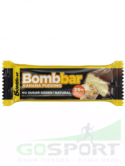 Протеиновый батончик BombBar Батончики в шоколаде без сахара 6 x 40 г, Банановый пудинг Протеиновый батончик BombBar Батончики в шоколаде без сахара 6 x 40 г, Банановый пудинг