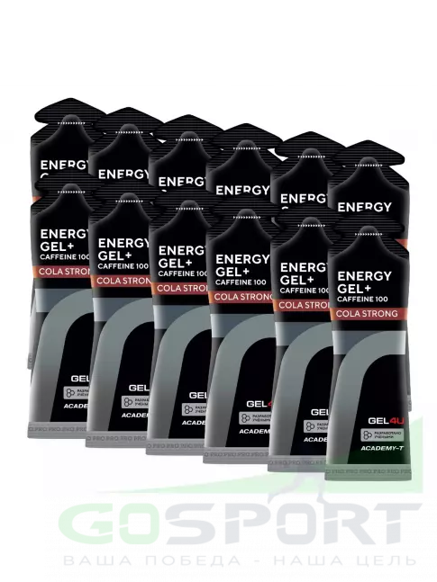 Гель питьевой GEL4U Energy GEL + Caffeine 100 12 x 60 г, Кола