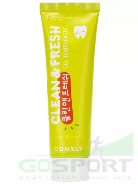 Зубные пасты и ополаскиватели CONSLY Clean&Fresh Bamboo & Green Tea Gel Toothpaste 105 г