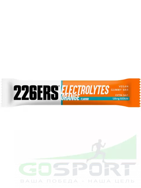 Конфетки 226ERS Gummy bar + sodium 125 mg 3 x 30 г, Апельсин Конфетки 226ERS Gummy bar + sodium 125 mg 3 x 30 г, Апельсин