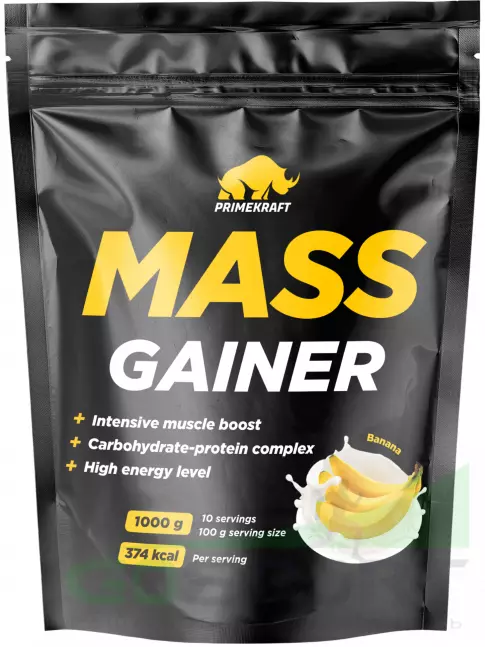 Гейнер PRIMEKRAFT MASS GAINER 1000 г, Банан Гейнер PRIMEKRAFT MASS GAINER 1000 г, Банан