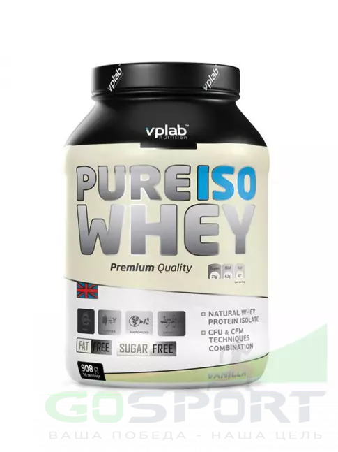 Сывороточный протеин VP Laboratory PURE ISO WHEY 908 гр, Ваниль Сывороточный протеин VP Laboratory PURE ISO WHEY 908 гр, Ваниль