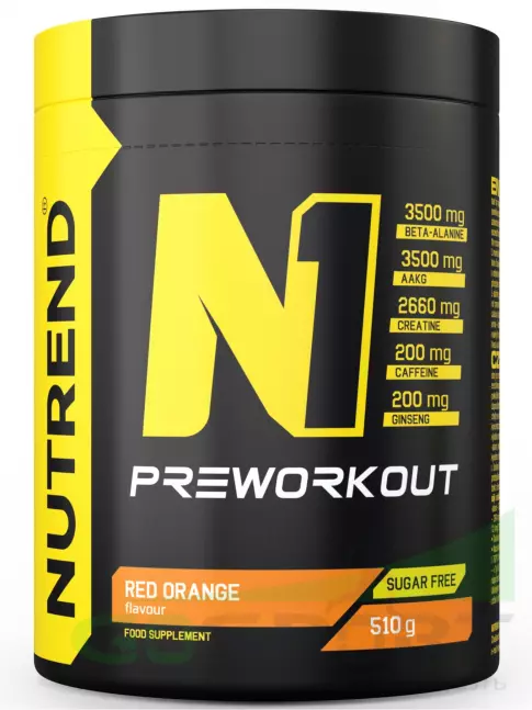 Предтреник в порошке NUTREND N1 PRE-WORKOUT 510 г, Красный апельсин Предтреник в порошке NUTREND N1 PRE-WORKOUT 510 г, Красный апельсин