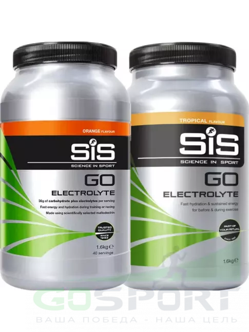 Изотоник SCIENCE IN SPORT (SiS) GO Electrolyte Powder 2 x 1600 г, Тропические фрукты, Апельсин Изотоник SCIENCE IN SPORT (SiS) GO Electrolyte Powder 2 x 1600 г, Тропические фрукты, Апельсин