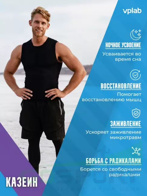 Казеиновый протеин VP Laboratory Casein & Whey 500 г, Шоколад Казеиновый протеин VP Laboratory Casein & Whey 500 г, Шоколад