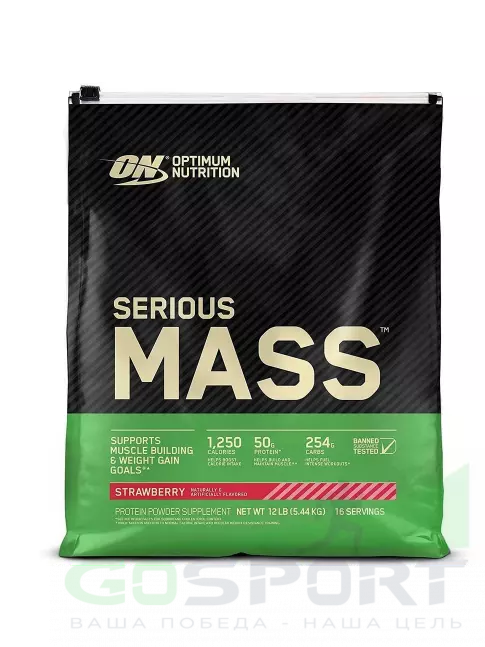 Гейнер Optimum Nutrition Serious Mass 5440 г, Клубника