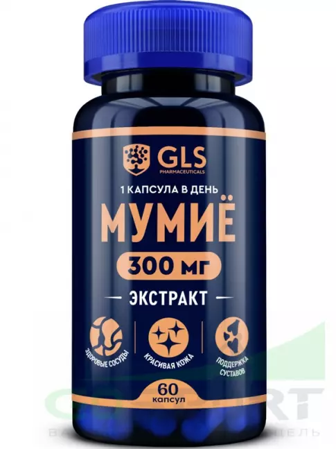 Экстракты GLS pharmaceuticals Мумие (экстракт) 300 мг 60 капсул Экстракты GLS pharmaceuticals Мумие (экстракт) 300 мг 60 капсул