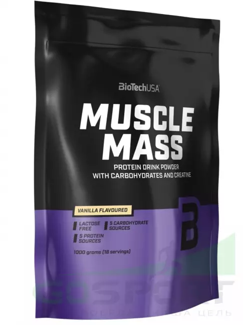 Гейнер BioTechUSA Muscle Mass 1000 г, Ваниль