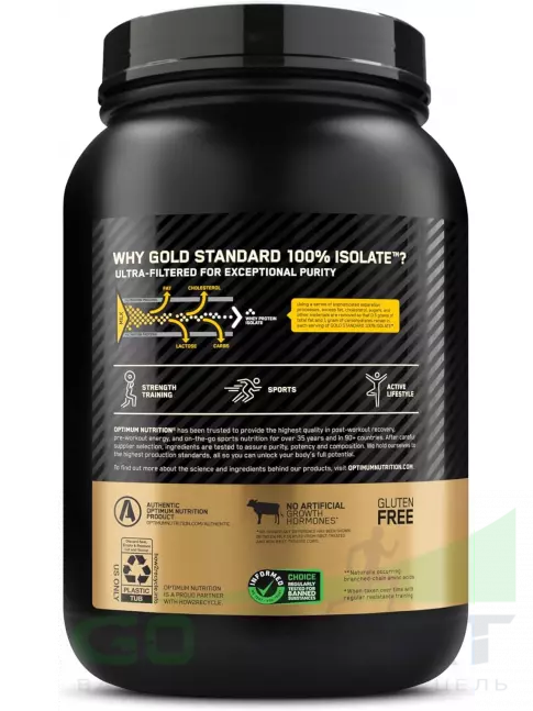 Изолят протеина Optimum Nutrition 100% Isolate Gold Standard 744 г, Шоколад Изолят протеина Optimum Nutrition 100% Isolate Gold Standard 744 г, Шоколад