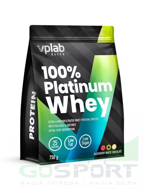 Комплексный протеин VP Laboratory 100% PLATINUM WHEY 750 г, Малина-Белый шоколад Комплексный протеин VP Laboratory 100% PLATINUM WHEY 750 г, Малина-Белый шоколад