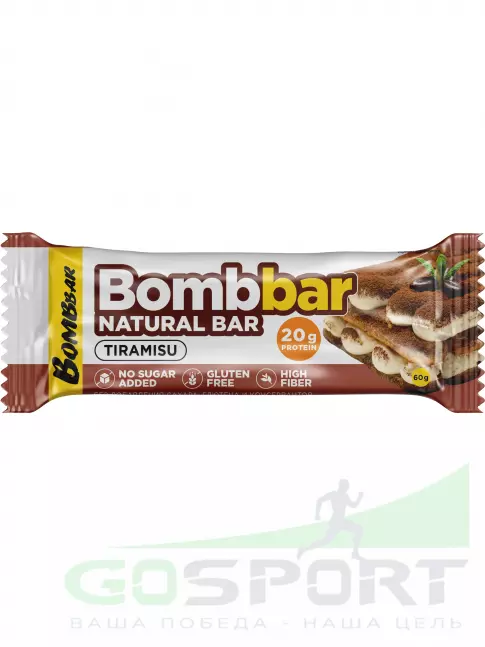 Протеиновый батончик BombBar Протеиновый батончик Natural Bar 20 x 60 г, Тирамису Протеиновый батончик BombBar Протеиновый батончик Natural Bar 20 x 60 г, Тирамису