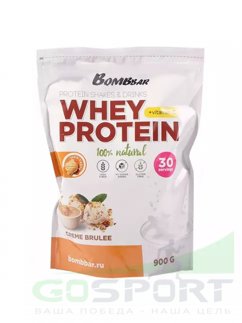 Сывороточный протеин BombBar Whey Protein 900 г, Крем-брюле Сывороточный протеин BombBar Whey Protein 900 г, Крем-брюле