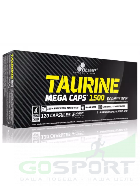 Таурин OLIMP Taurine Mega caps 1500 120 капсул, Нейтральный Таурин OLIMP Taurine Mega caps 1500 120 капсул, Нейтральный