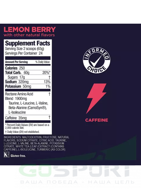 Изотоник GU Energy Labs GU ROCTANE ENERGY DRINK MIX 1560 г, Лимонная ягода Изотоник GU Energy Labs GU ROCTANE ENERGY DRINK MIX 1560 г, Лимонная ягода